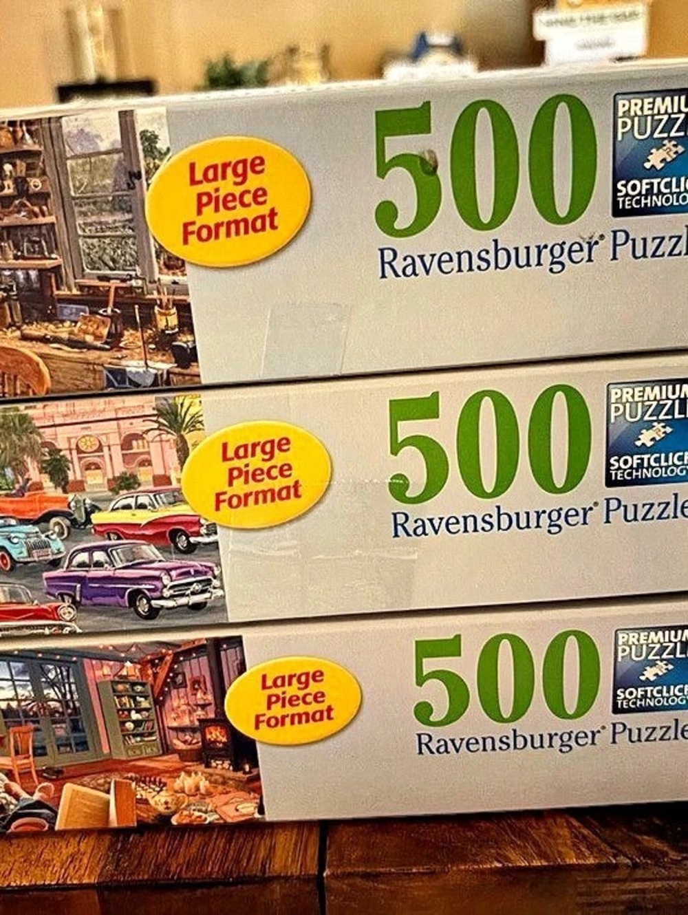 3 Ravensburger 500-piece large-piece puzzle Set